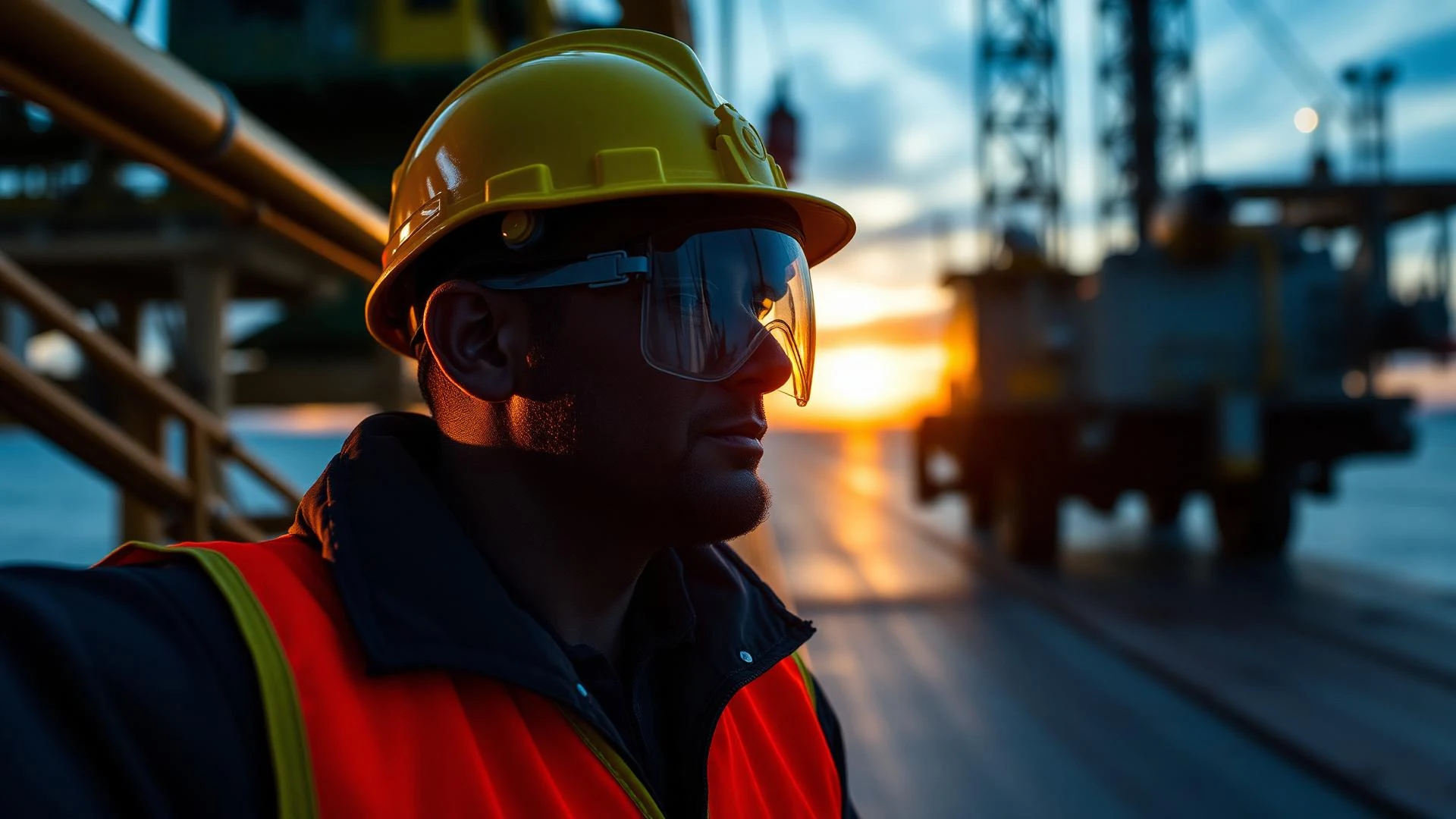 Industrial worker in PPE — HSE and risk monitoring